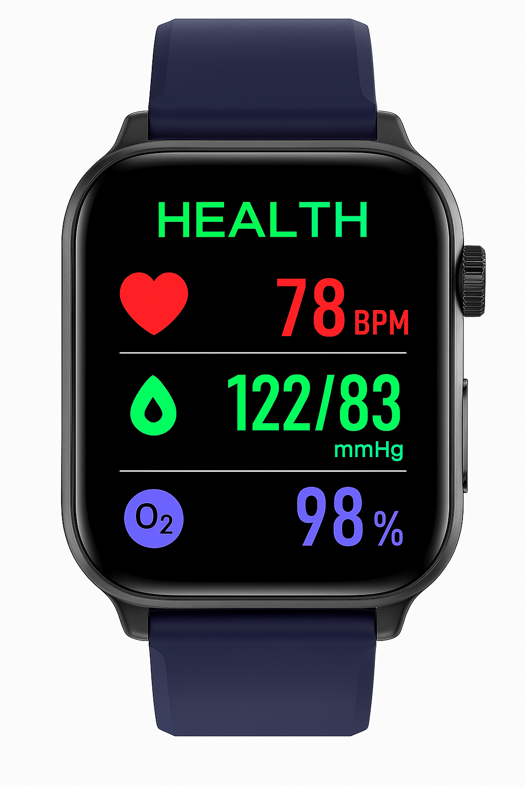 Smartwatch for Health & Fitness – EKG, Blood Pressure, Heart Rate Measurement – Compatible with iOS & Android