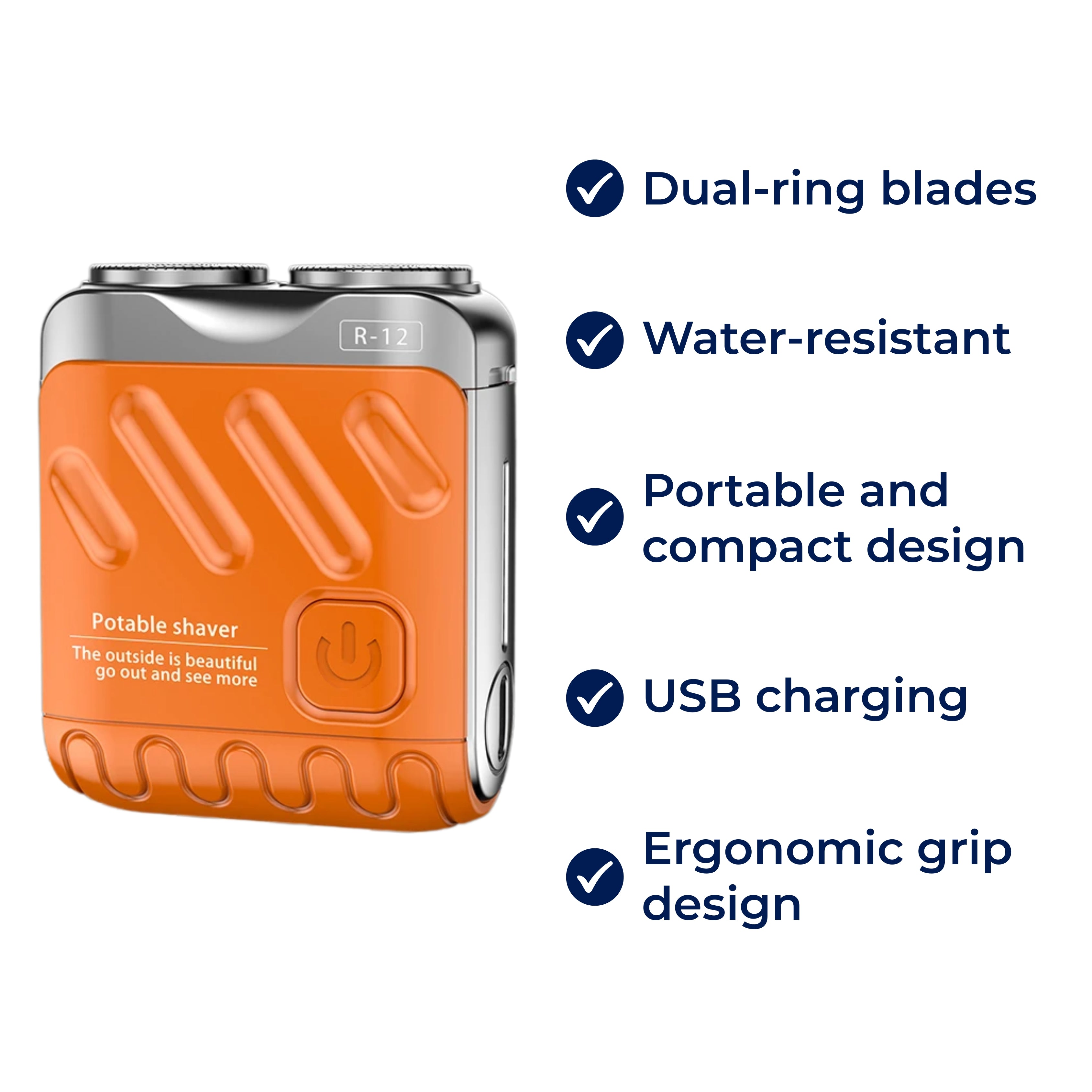 SmoothEdge | Rotary Electric Shaver – Dual-Ring Blades – Water-Resistant – Men's Grooming