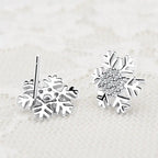 Aureline Sneeuwvlok Oorbellen – Elegante Zirkon Charme Oorbellen, Transparante Glans & Perfect Cadeau voor de Feestdagen