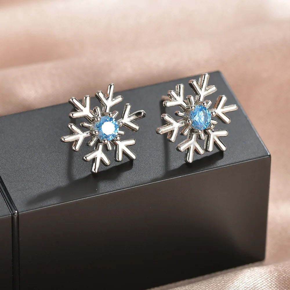 Aureline Sneeuwvlok Oorbellen – Elegante Zirkon Charme Oorbellen, Transparante Glans & Perfect Cadeau voor de Feestdagen