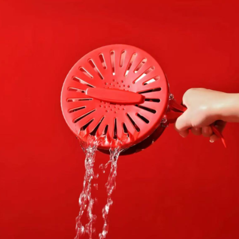 Foldable Quick-Drain Basket with Rotating Lid