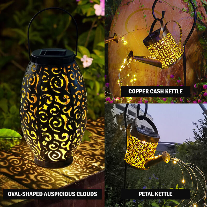 Outdoor garden lamp in iron with solar energy