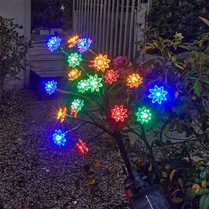 Solar Cherry Blossom Lights | Waterproof LED Decor for Outdoors