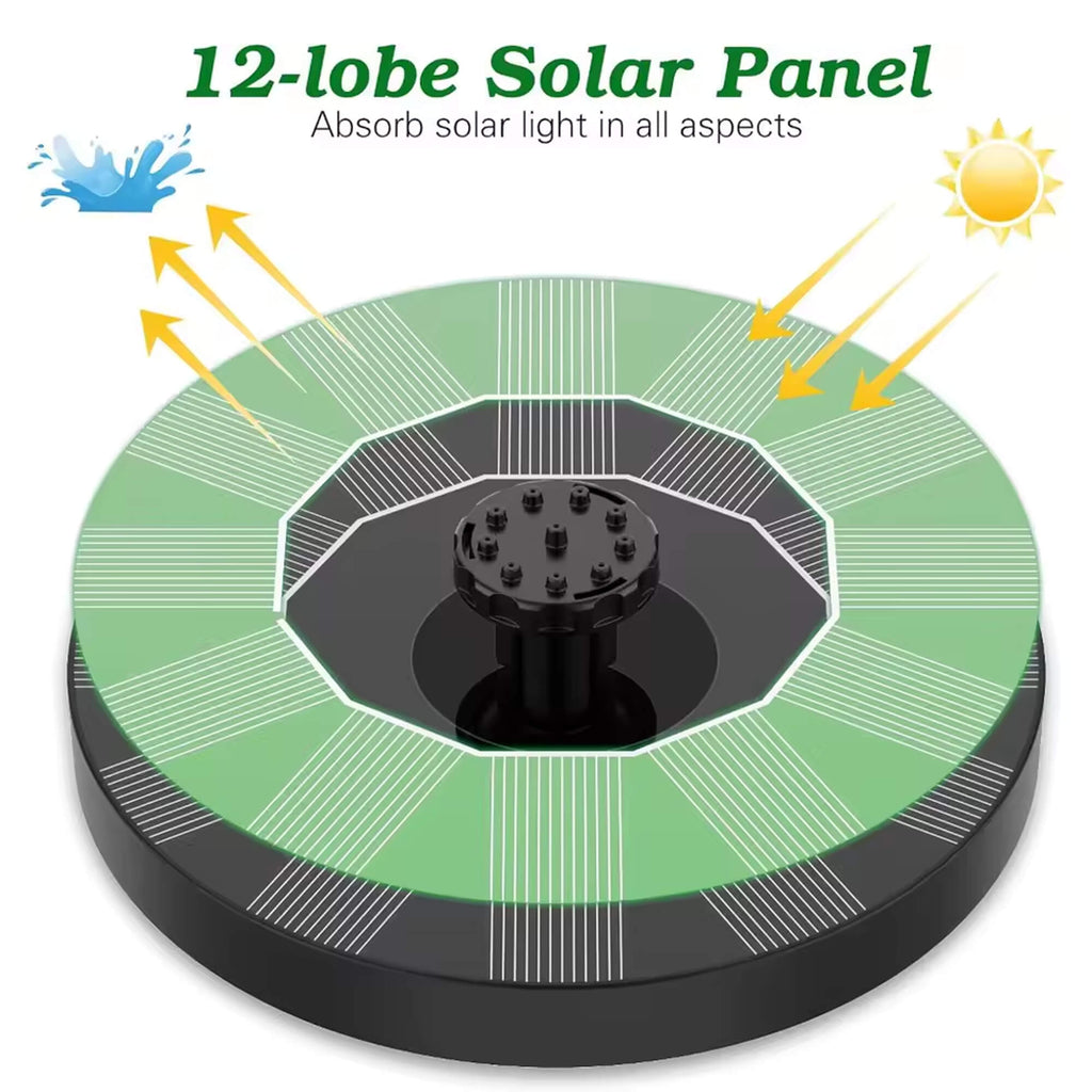 Solar-Powered Water Fountain | Effortless Installation & Multiple Spray Patterns for Garden Ponds and Birdbaths