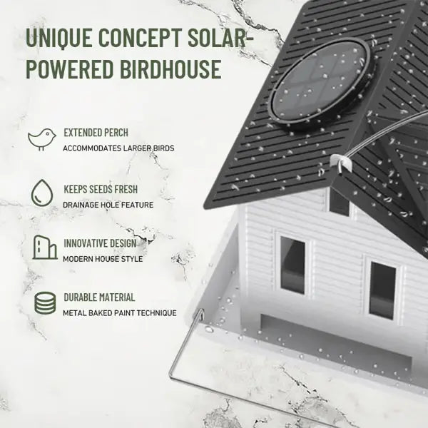 Solar-Birdhouse with LED – Illuminating Garden Lantern & Feeder Station in one!