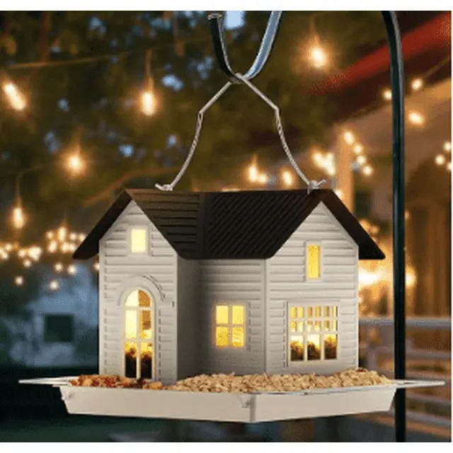 Solar-Birdhouse with LED – Illuminating Garden Lantern & Feeder Station in one!