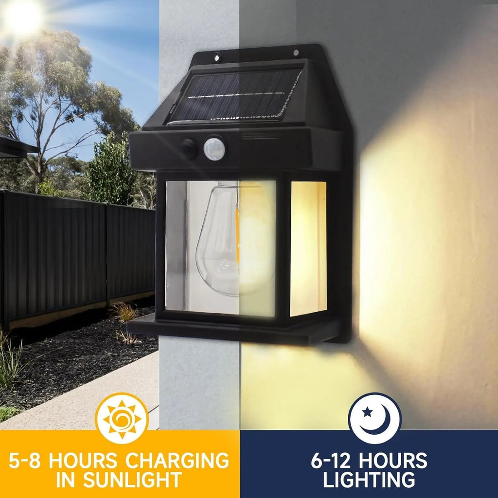 Solar Wall Light – Weatherproof Outdoor Lighting with Sensor