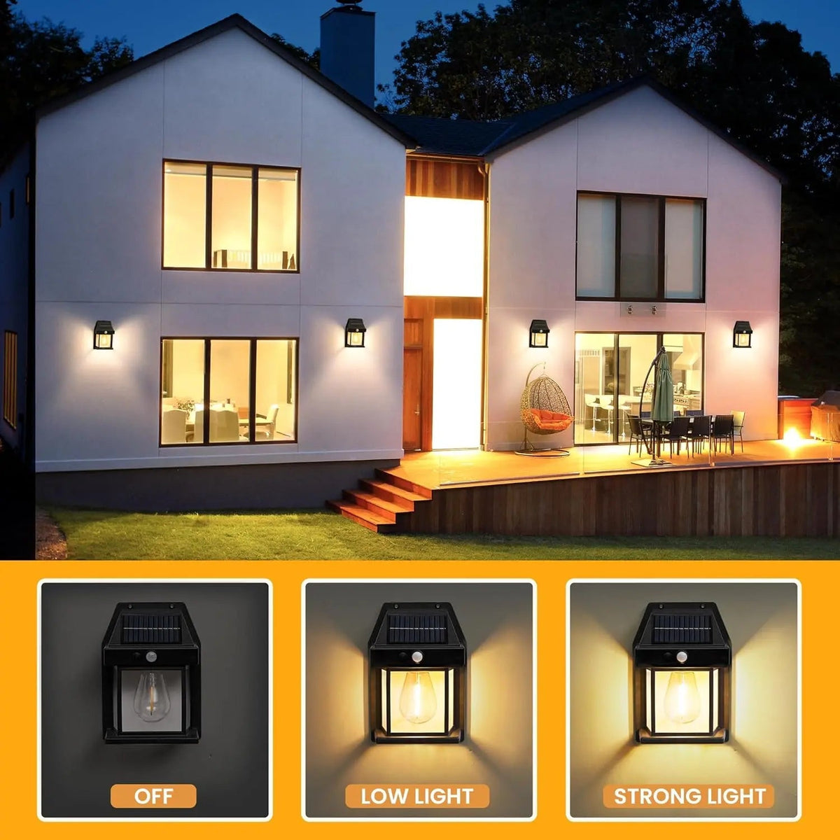 Solar Wall Light – Weatherproof Outdoor Lighting with Sensor
