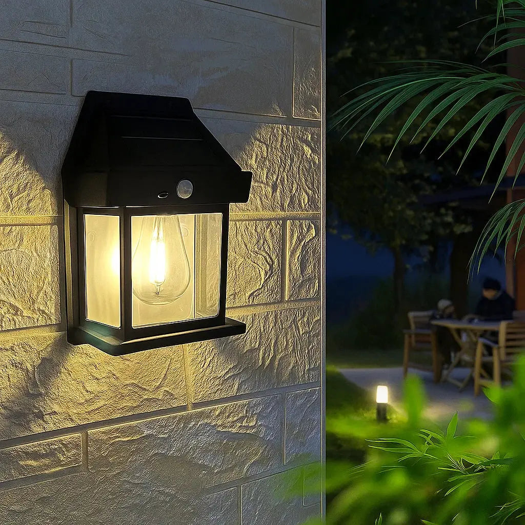 Solar Wall Light – Weatherproof Outdoor Lighting with Sensor