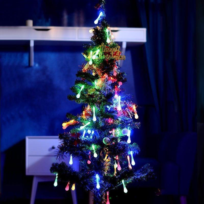 Solar Water Droplet String Lights