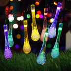 Solar Water Droplet String Lights