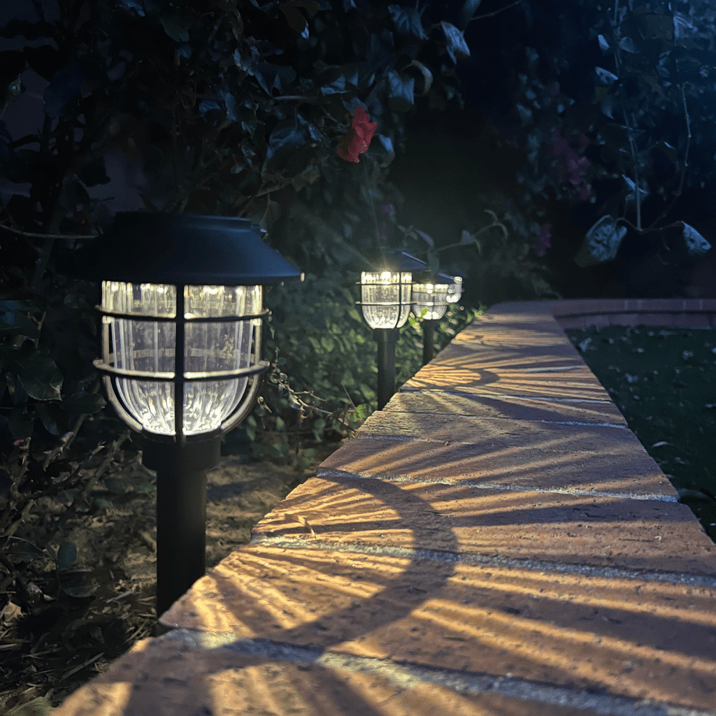 Solar-powered LED Garden Path Lights for Safe & Decorative Outdoor Lighting (Set of 2)