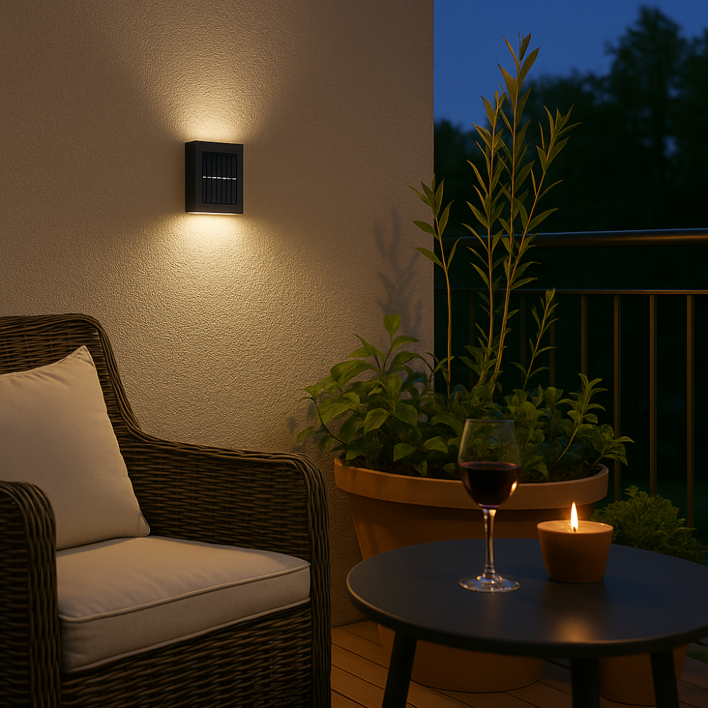 SolarGlow Luxe Solar Wall Lamps – Wireless, Stylish & Ready For Sultry Evenings