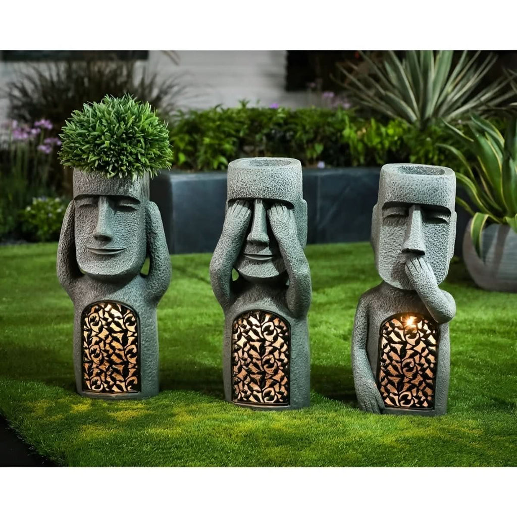 solar resin garden statues for an enchanting atmosphere