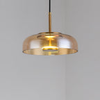 Brass and Glass LED Pendant Lamp with 23 cm × 20 cm Dimensions