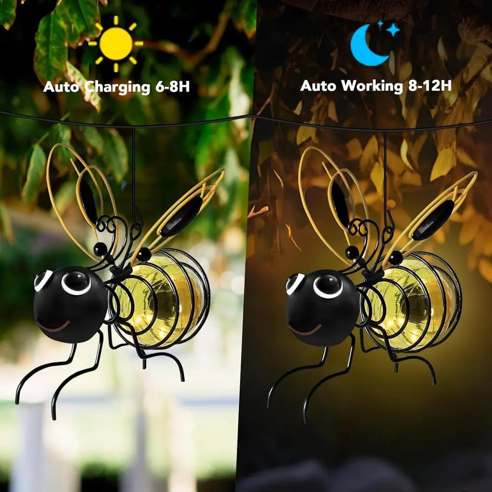 Solar-powered Hanging Lamp "Bee" – Weatherproof LED Decoration for Garden & Balcony