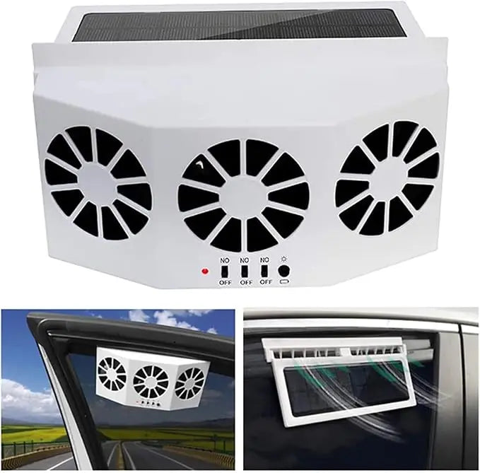 Solar-powered Car Fan – Cordless & Compact