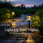 Solar-powered LED garden path lights for safe outdoor lighting