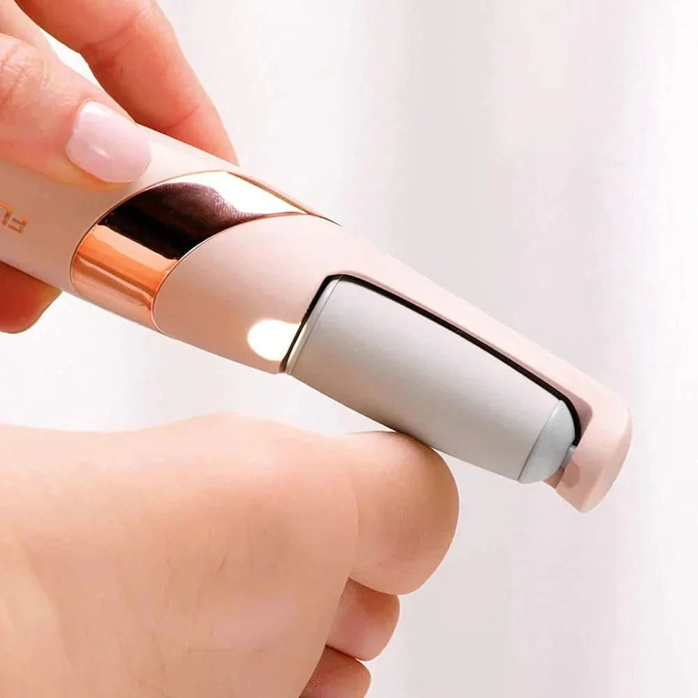 Electric foot care device with dual-speed motor for smooth & silky feet
