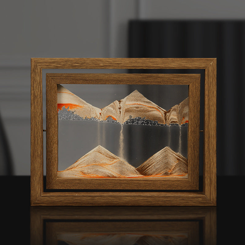 Solid wood 3D rotating sand painting