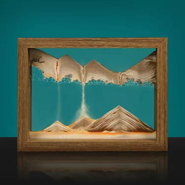 Solid wood 3D rotating sand painting