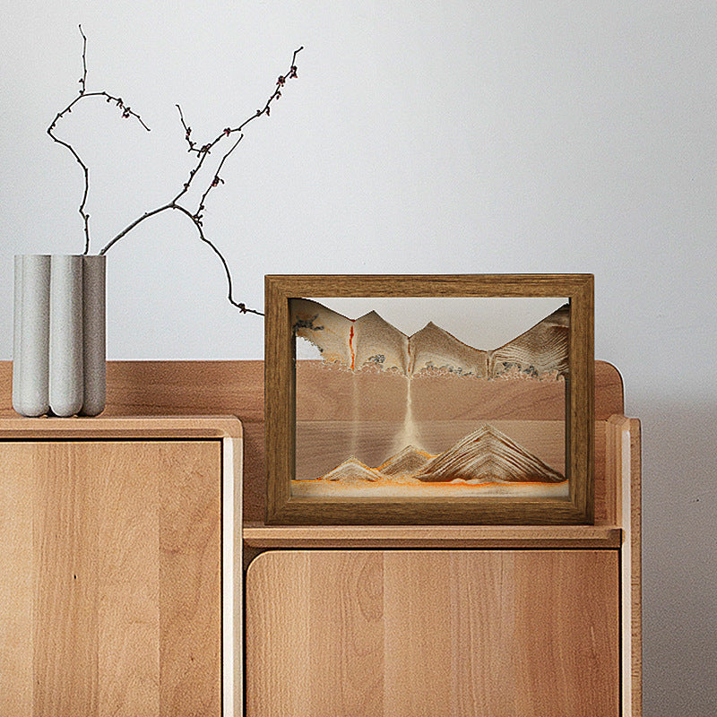 Solid wood 3D rotating sand painting