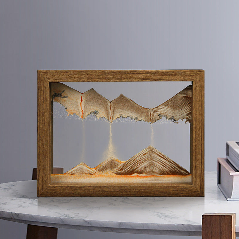 Solid wood 3D rotating sand painting