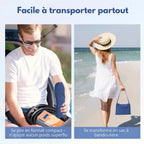 Towel with pockets & non-slip grip for deckchairs