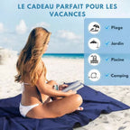 Towel with pockets & non-slip grip for deckchairs