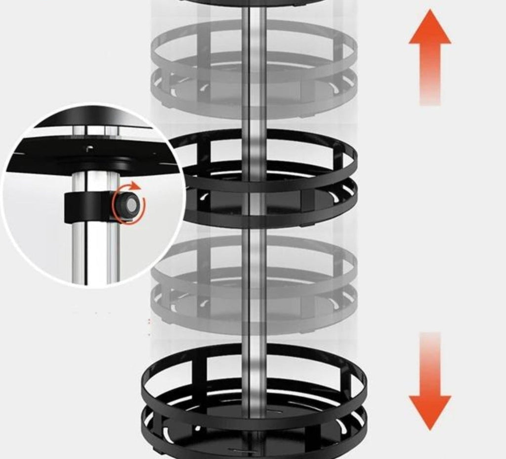 TwistRack 360° – Rotating Storage Shelf | Space-Saving Adjustable Organizer for Kitchen, Bathroom & Home