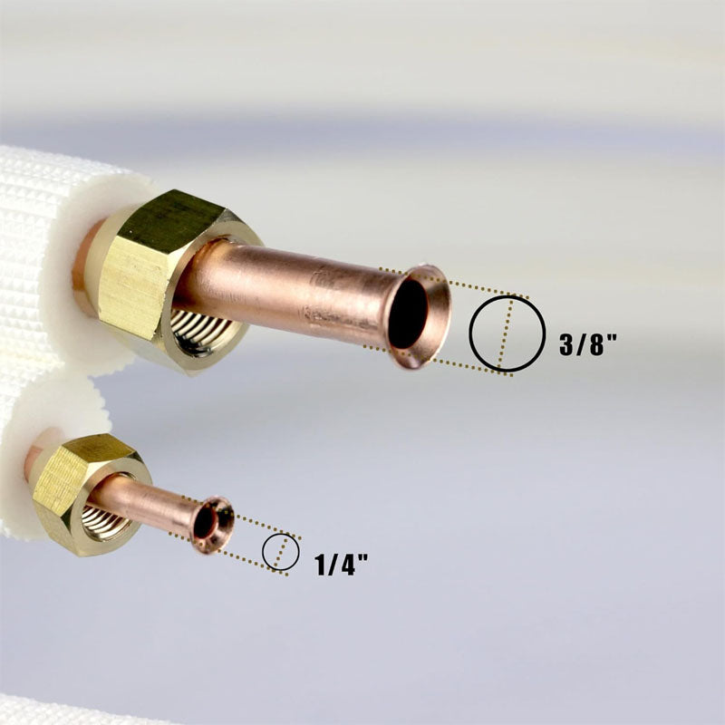 7Ｍ Mini Split Line Set 1/4" & 1/2" O.D Copper Pipes Tubing and Triple-Layer Insulation for Air Conditioning or Heating Pump Equipment & HVAC