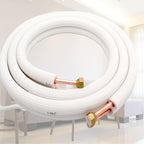 7Ｍ Mini Split Line Set 1/4" & 1/2" O.D Copper Pipes Tubing and Triple-Layer Insulation for Air Conditioning or Heating Pump Equipment & HVAC