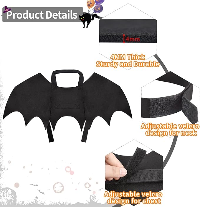 Spooky Halloween Pets Bat Wings