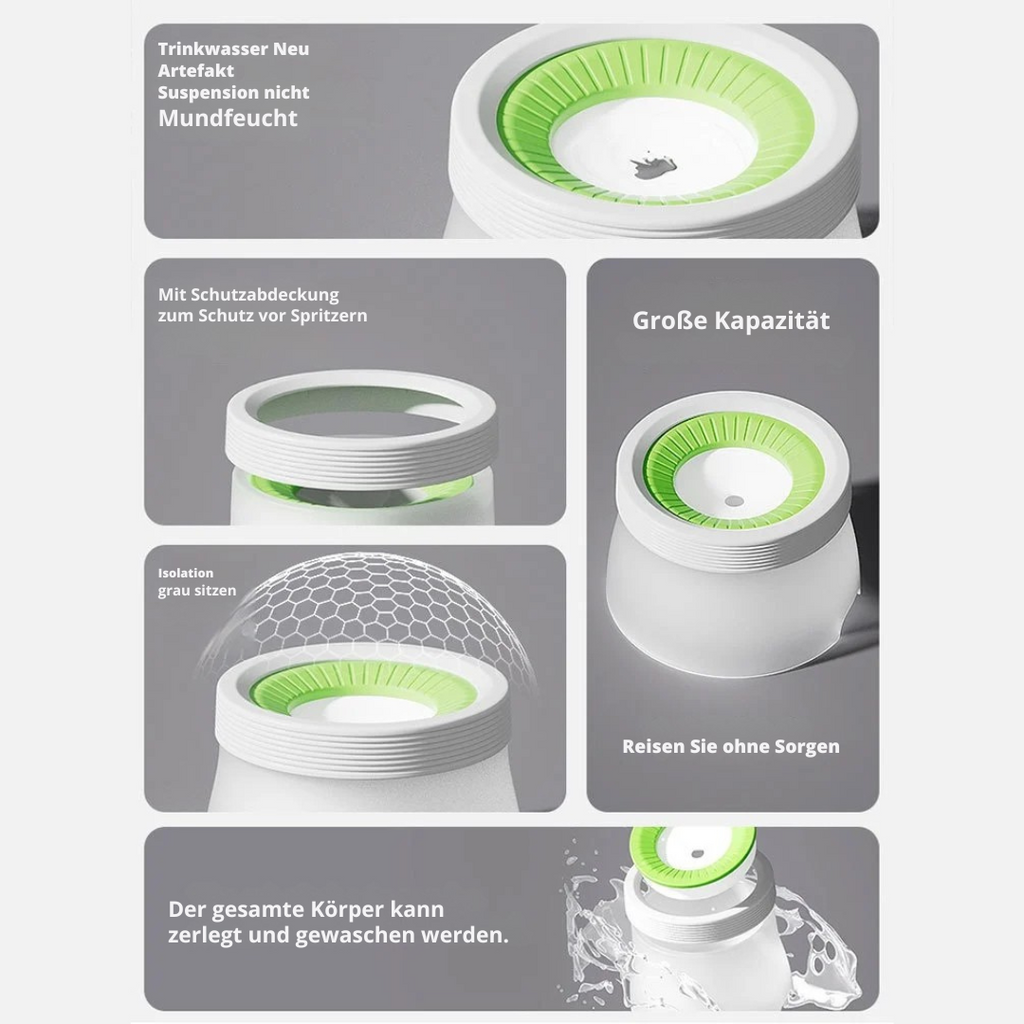 Leak-proof splash guard bowl for dogs & cats