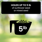 Aviron Bird Feeder with Anti-Squirrel Protection | Spin Mechanism | 4 Feeding Openings | 2.27 kg Capacity