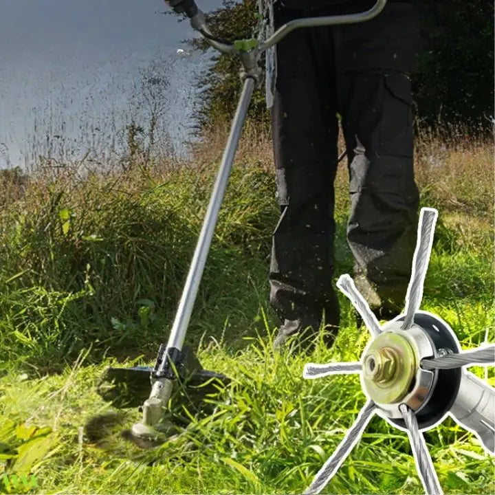 Steel Brush Lawn Trimmer Head – Efficient Weed Remover