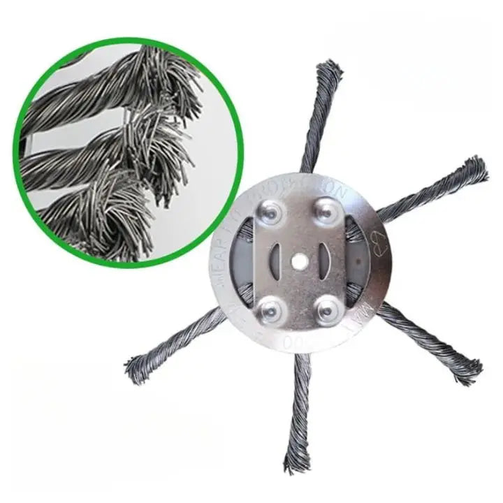Steel Brush Lawn Trimmer Head – Efficient Weed Remover