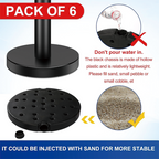 6 Pieces Stanchion Set, with 6.6ft/2 m Black Retractable Belt, Crowd Control Stanchion Retractable Belt Barriers