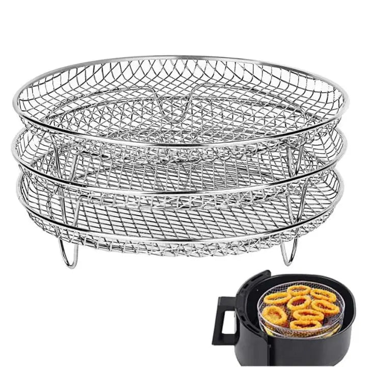 Stackable Stainless Steel Air Fryer Rack Set (3 Pieces)