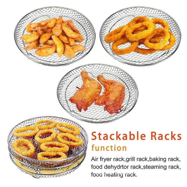 Stackable Stainless Steel Air Fryer Rack Set (3 Pieces)