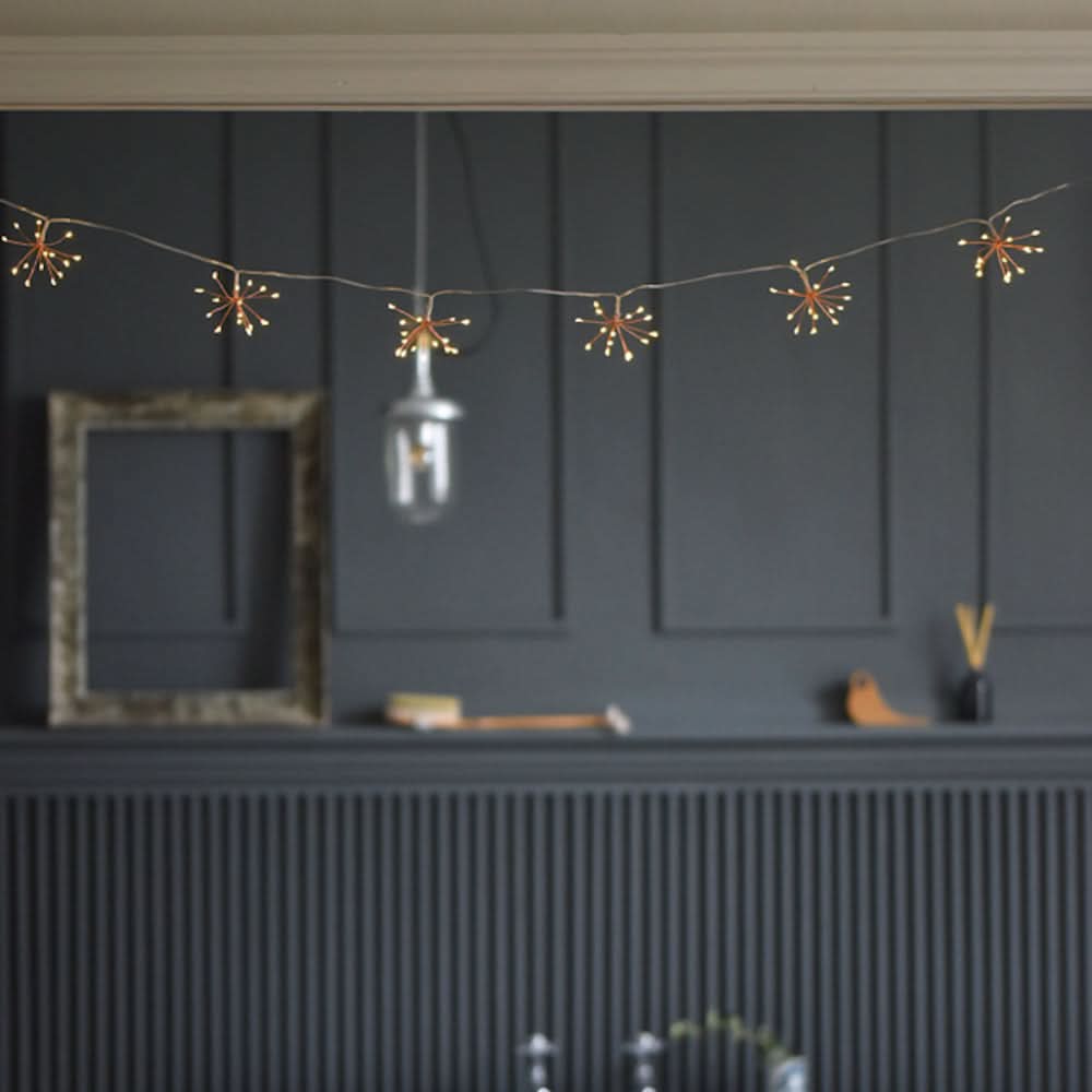 Copper Starburst Fairy String Lights Indoor Outdoor