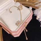 Elegant Statement Earrings with Butterfly Design and Shimmering Zirconia
