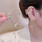 Elegant Statement Earrings with Butterfly Design and Shimmering Zirconia