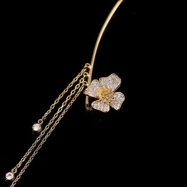 Elegant Statement Earrings with Butterfly Design and Shimmering Zirconia