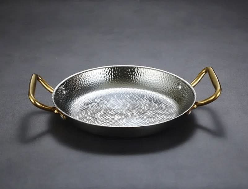 Hammered stainless steel pot for frying, sauces & versatile cooking