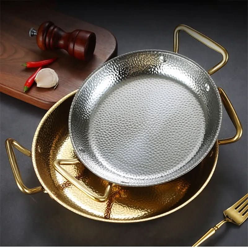 Hammered stainless steel pot for frying, sauces & versatile cooking