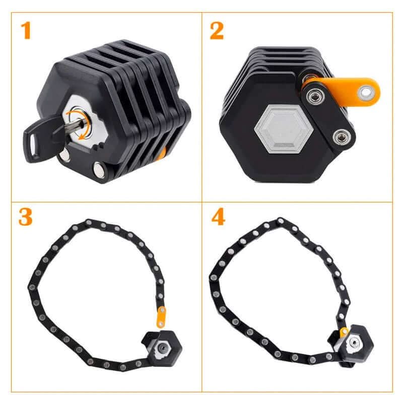 Extremely robust bicycle lock for maximum protection performance