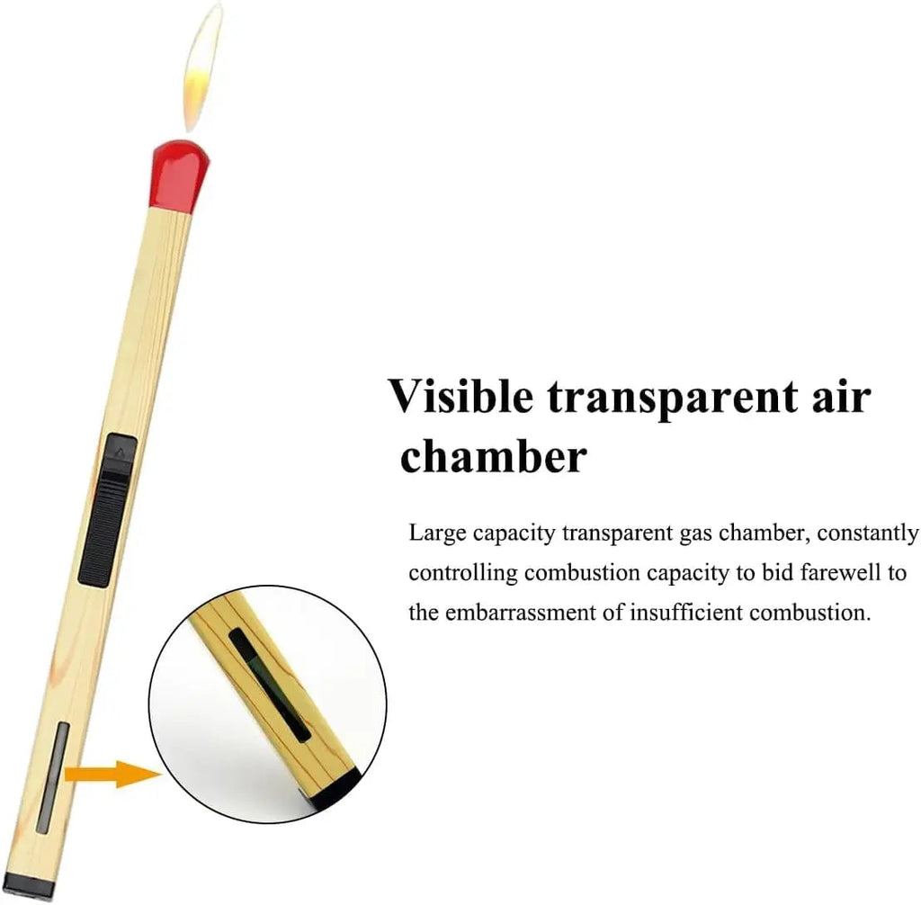 Stylish Refillable Butane Lighter in Matchstick Design