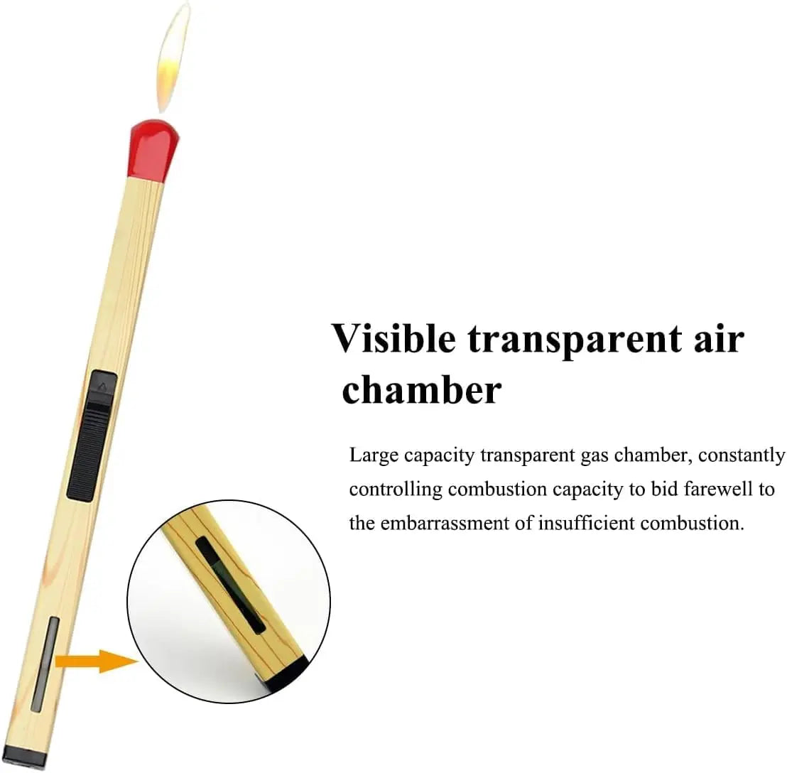 Stylish Refillable Butane Lighter in Matchstick Design