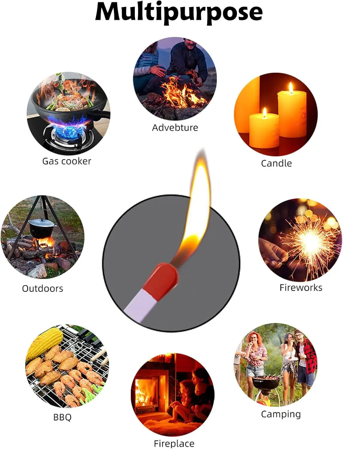 Stylish Refillable Butane Lighter in Matchstick Design